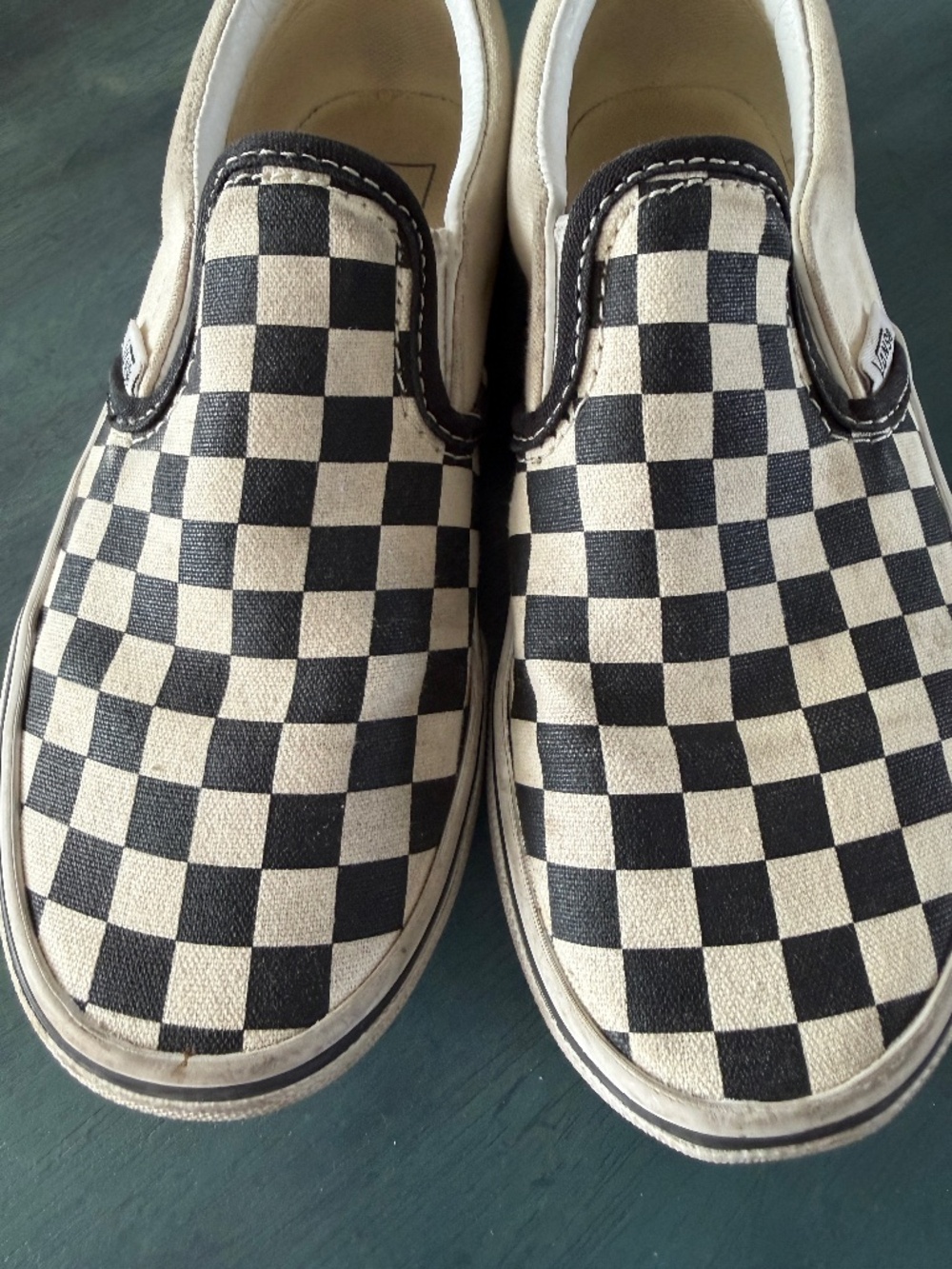 Vans Slip On Shoes Kids Black And White Checkerboard Good Used Condition Size 1